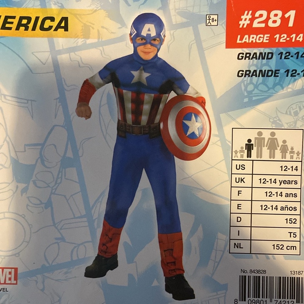Captain America kids Costume L(12/14)